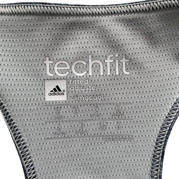 Womens Adidas Techfit Fitted Tank Top Activewear Workout Shirt Gray Size Small - Picture 3 of 4